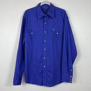 Tin Haul Pearl Snap Western Shirt Men's Long Sleeve Purple Size Large
